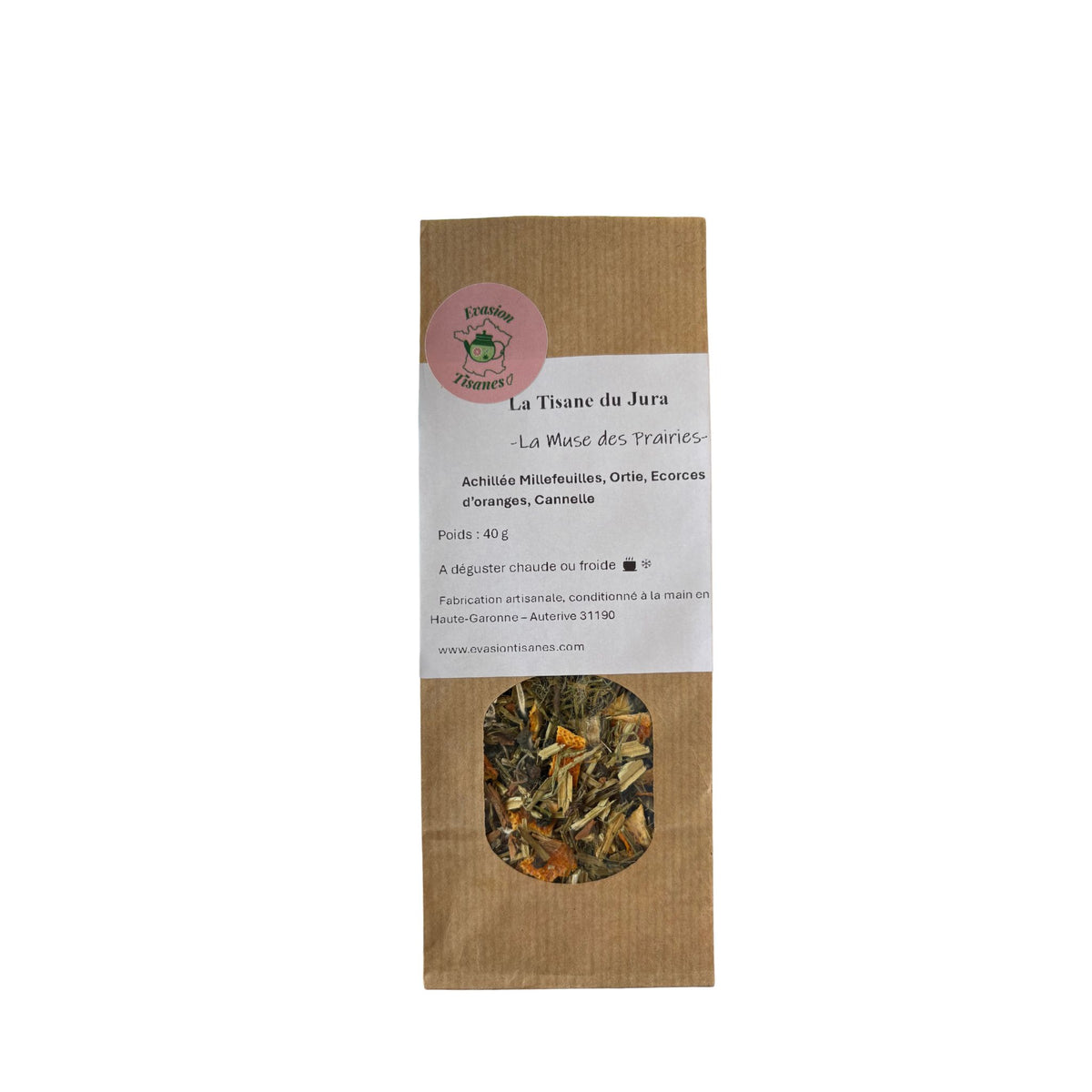 Sachet de La Tisane du Jura - La Muse des Prairies, tisane artisanale 40 g